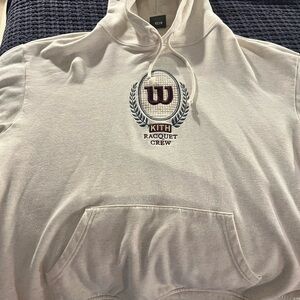 Kith Racquet Crew White Hoodie with Embroidered Logo